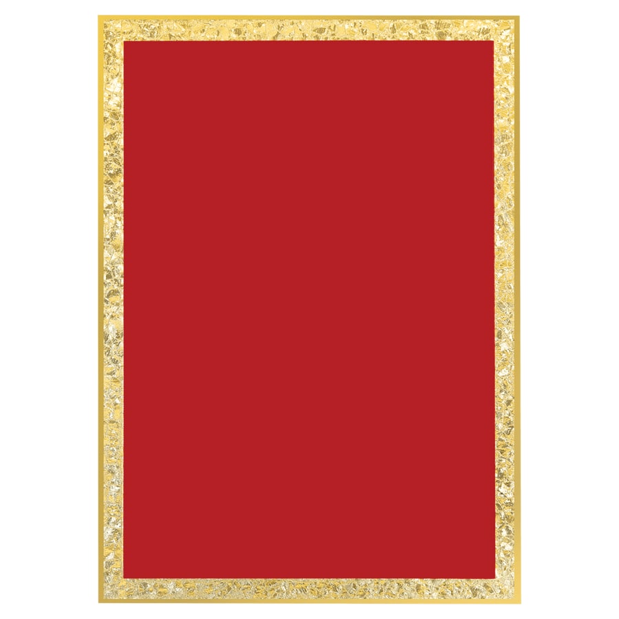 7" x 10" Red Brass Plated Steel Florentine Border Designer Plaque Plate