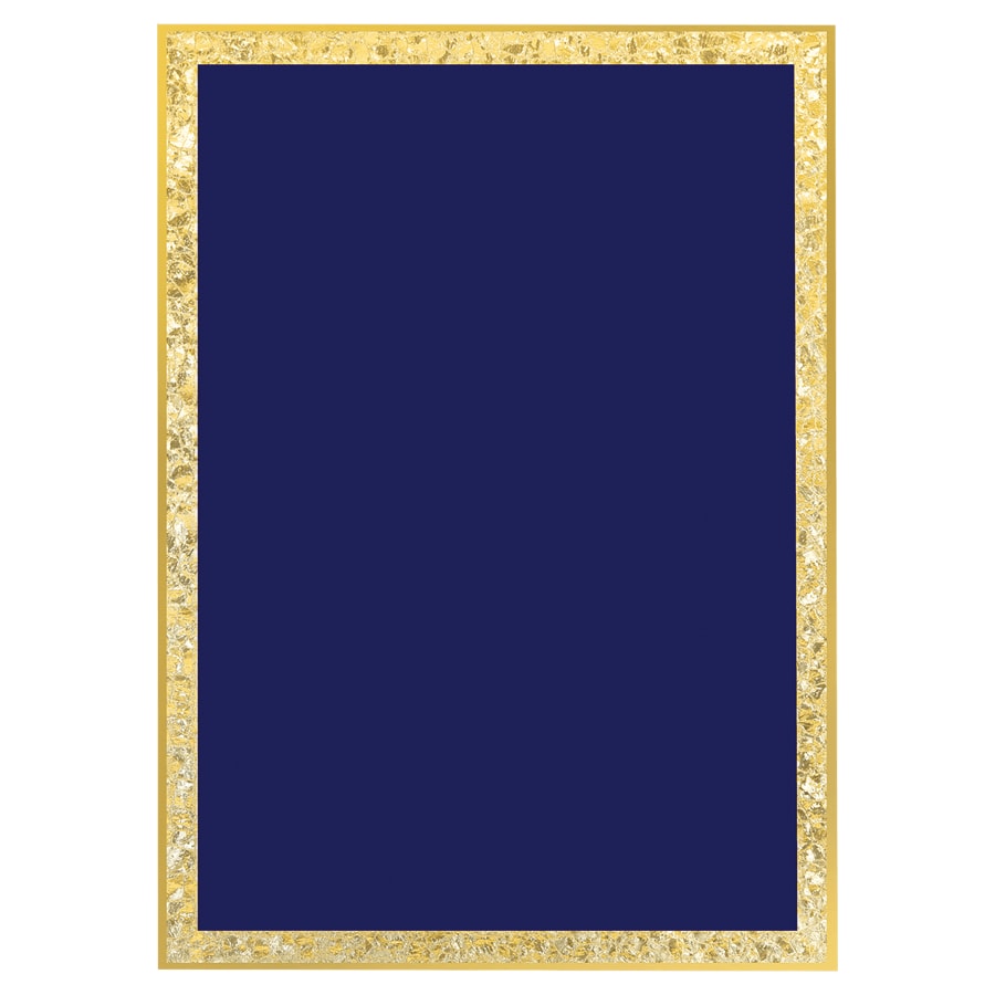 7" x 10" Blue Brass Plated Steel Florentine Border Designer Plaque Plate