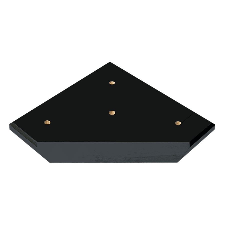 8 1/4" x 8 1/4" x 3/4" Value Matte Black Finish Slant Front 3-Post Base Only