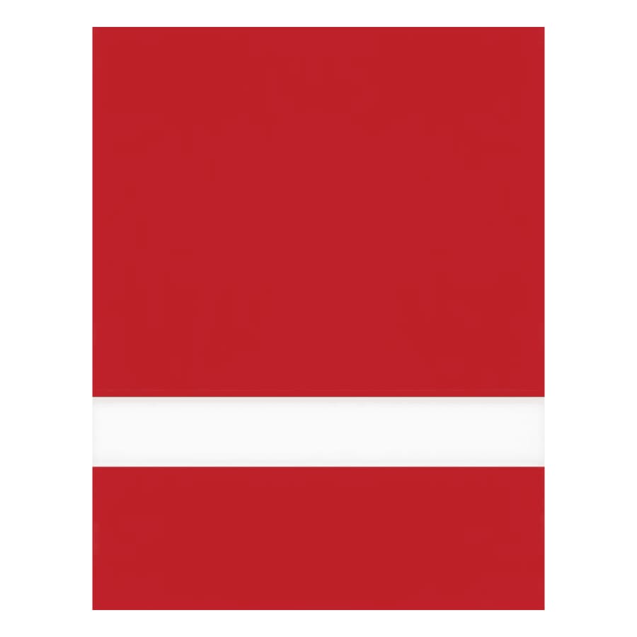 12" x 24" x 1/16" Red/White Matte Duets Rotary Indoor Plastic