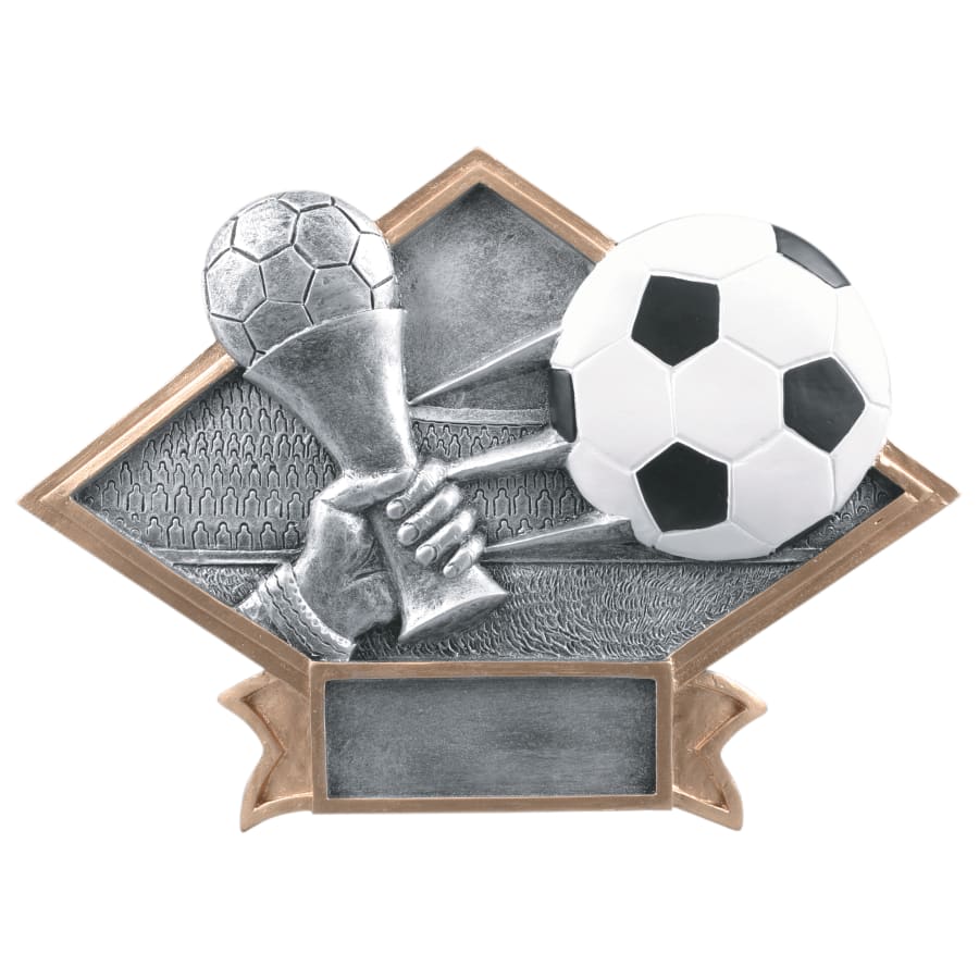8 1/2" x 6" Soccer Diamond Plate Resin