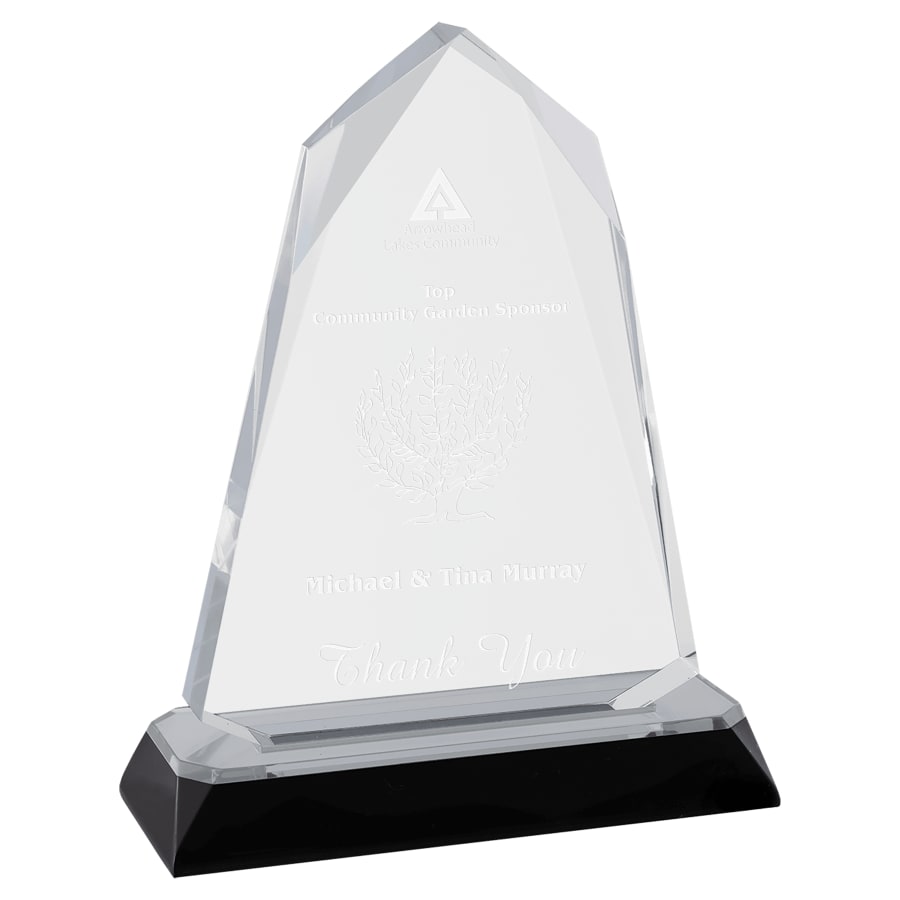 6 3/4" Silver Halo Diamond Corner Base Impress Acrylic