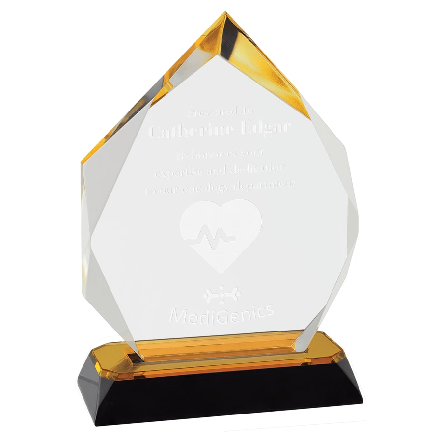 6 3/4" Gold Diamond Corner Base Impress Acrylic