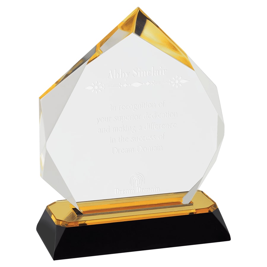 5 3/4" Gold Diamond Corner Base Impress Acrylic