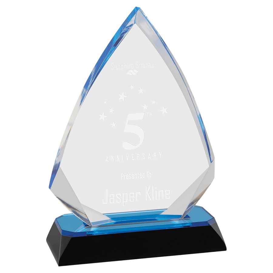 6 3/4" Blue Arrow Diamond Corner Base Impress Acrylic