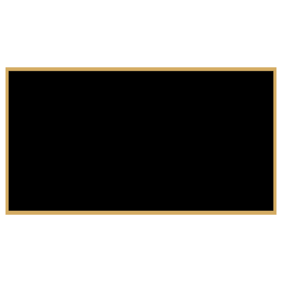 2 3/4" x 5" Black Laserable Brass Plaque Plate with Gold Border