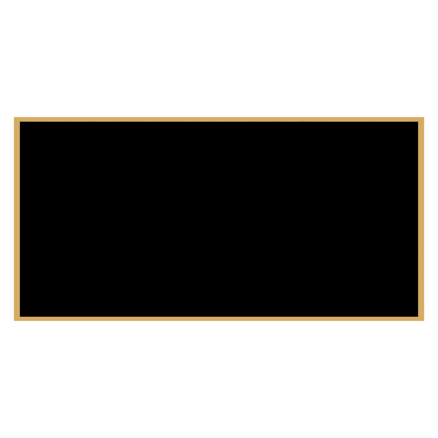 1 1/2" x 3" Black Laserable Brass Plaque Plate with Gold Border