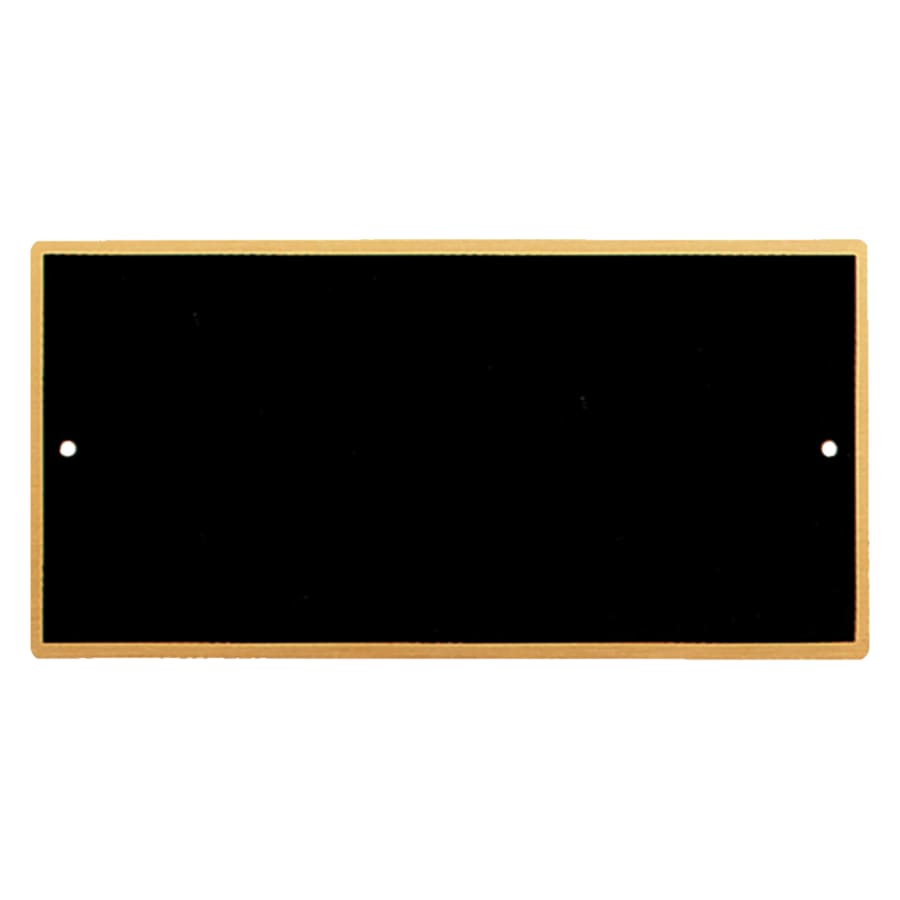 2 3/8" x 5 1/4" Black Laserable Brass Plate with Gold Border Rounded Corners and 2 Holes