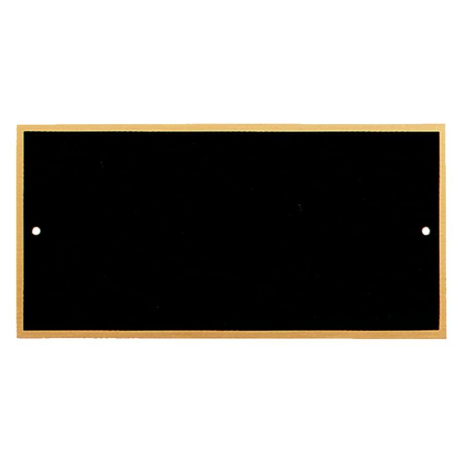 3" x 12" Black Laserable Brass Plate with Gold Border and 2 Holes