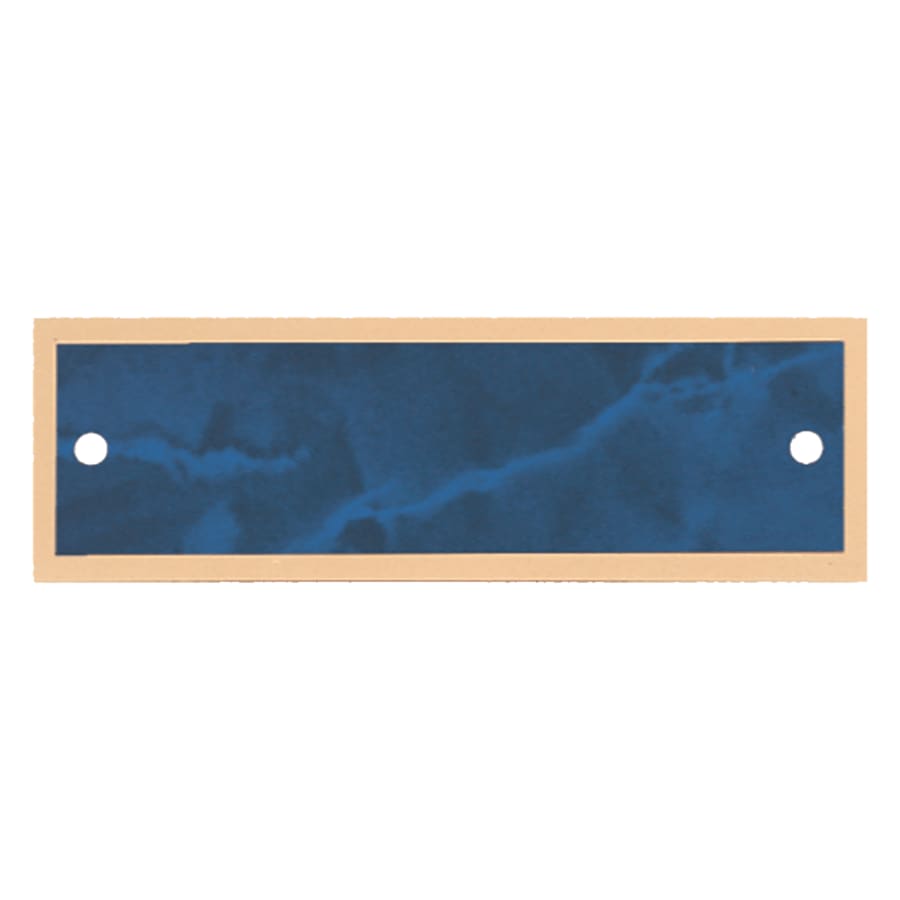 7/8" x 2 3/4" Sapphire Marble Plate with Gold Border and Two Holes