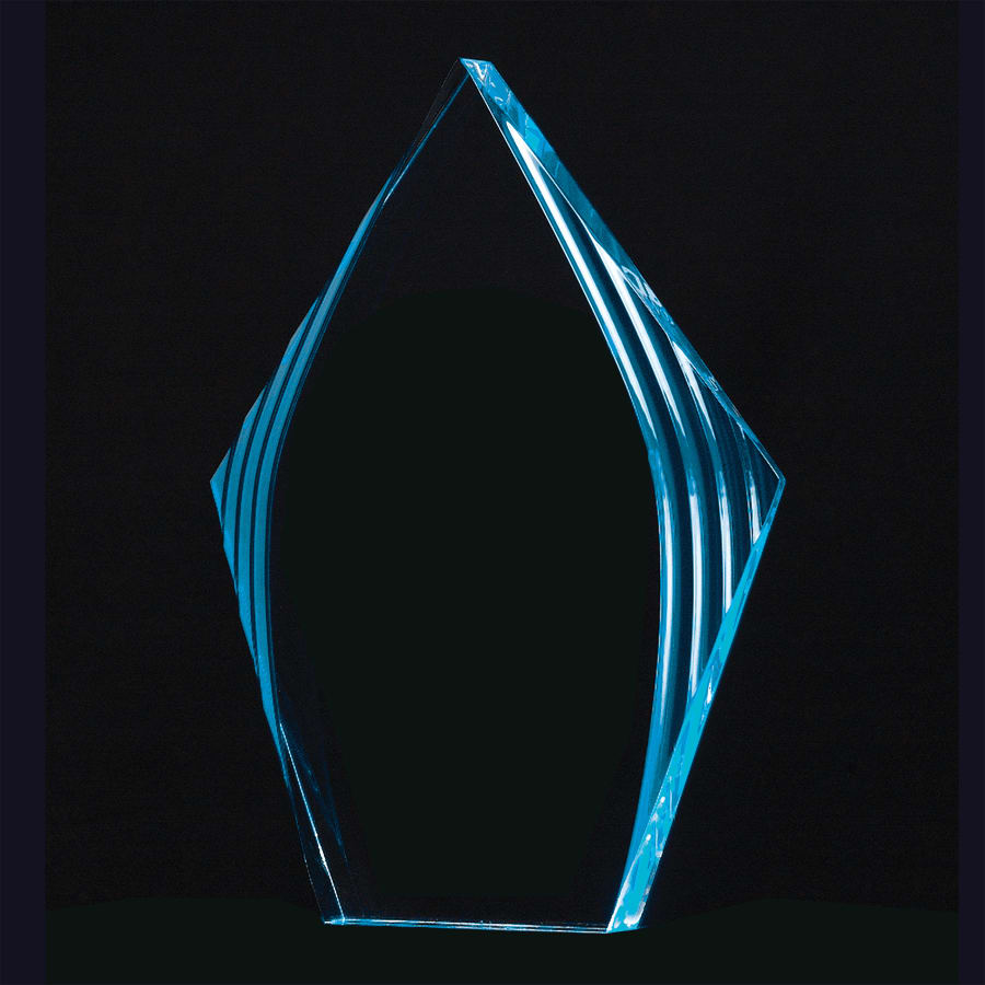 9 3/4" Flame Series Acrylic-Blue Accented Upright Only