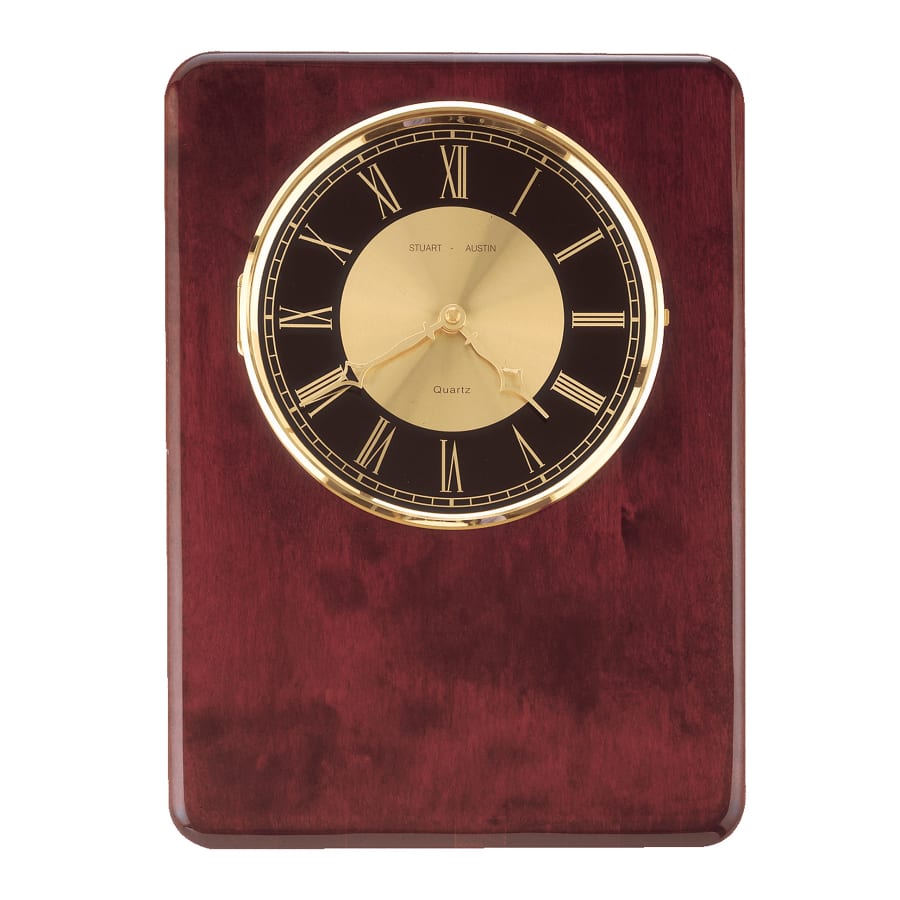 12" x 15" Rosewood Piano Finish Clock Board with Precut Hole and 1 Keyslot Plaque Only, Clock and Plate Not Included