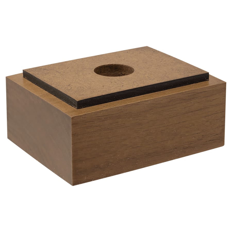 3 1/4" x 2 1/2" x 1 1/2" Walnut One Hole Base