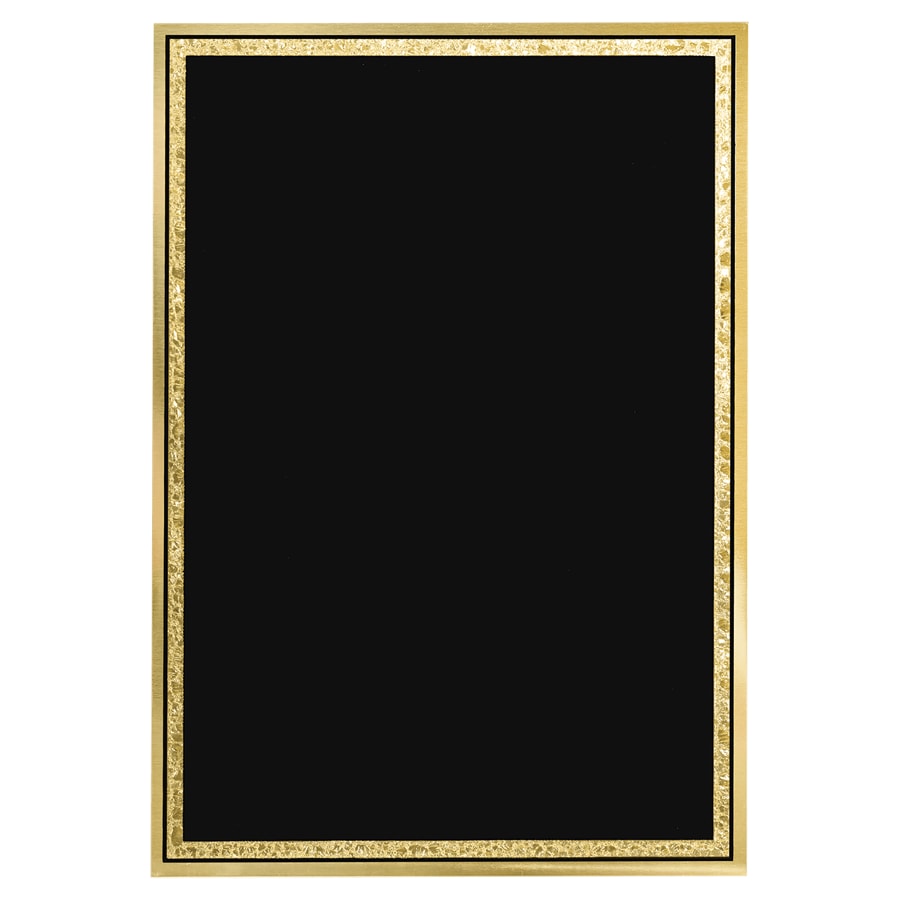 7" x 10" Black/Gold Brass Plated Steel Florentine Plaque Plate