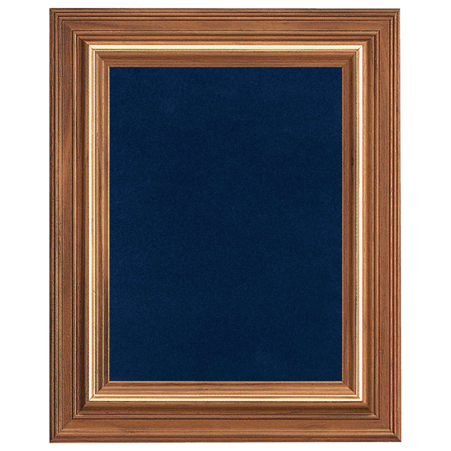 18" x 25" American Walnut Airflyte Frame with Gold Trim and Blue Velour Backing (Assembled)