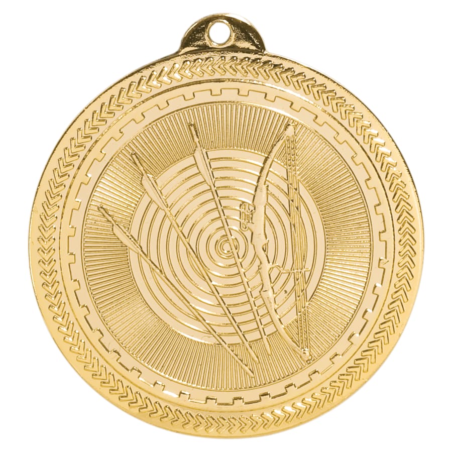 2" Bright Gold Archery Laserable BriteLazer Medal