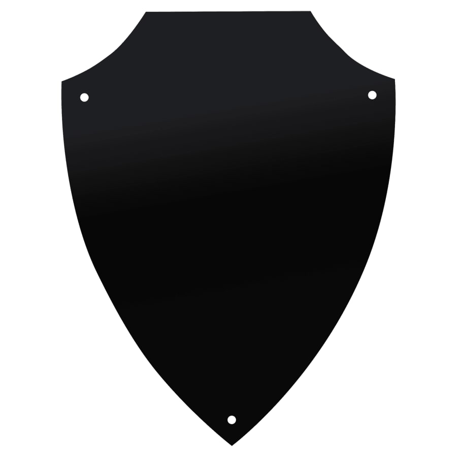 5 1/4" x 6 1/2" Black Shield Laserable Brass Plate with Four Holes