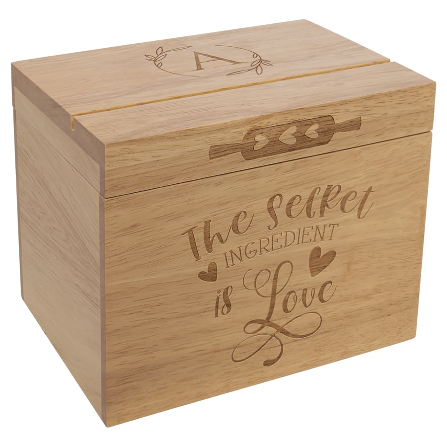 Recipe Card Wood Box (Recipe Cards Not Included)