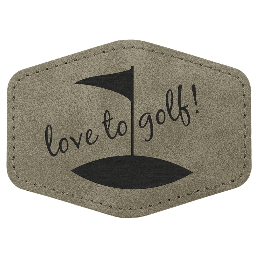 Hex Patch with Kota Pro Adhesive - Laserable Leatherette, Creekside Collection, 3 1/2" x 2 1/2", Light Green