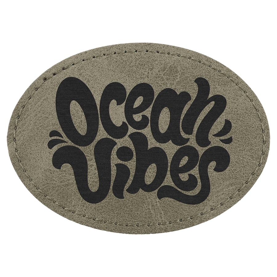 Oval Patch with Kota Pro Adhesive - Laserable Leatherette, Creekside Collection 3 1/2" x 2 1/2", Light Green