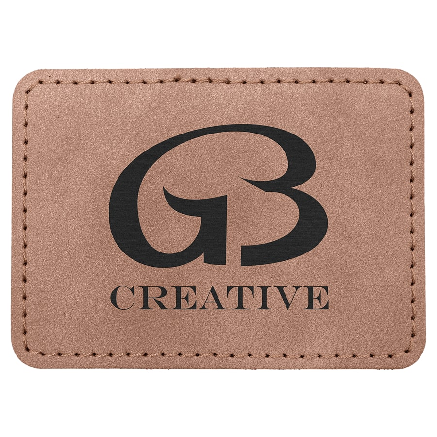 3 1/2" x 2 1/2" Blush Premier Laserable Leatherette Rectangle Patch with Kota Pro Adhesive - Creekside Collection