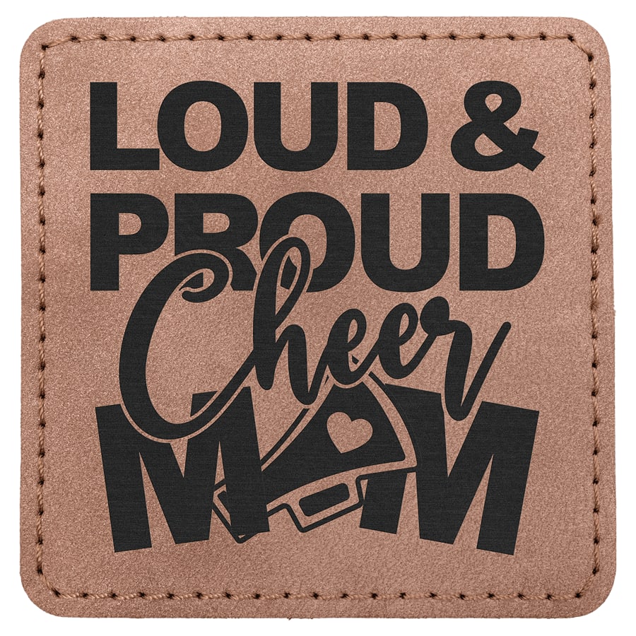 3" x 3" Blush Premier Laserable Leatherette Square Patch with Kota Pro Adhesive - Creekside Collection