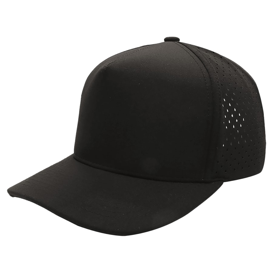 Black/Black BrimCo 5-Panel Performance Hat