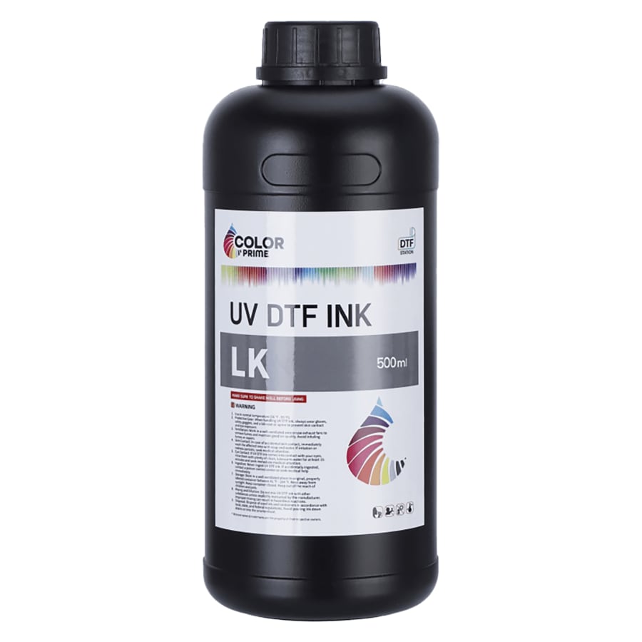 DTF Station Light Black Color Prime UV DTF Ink, Specialty Colors for Aries 124, 500ml