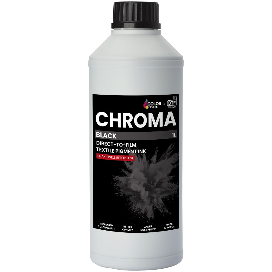 DTF Station Black Color Prime Chroma Ink, 1.0 L