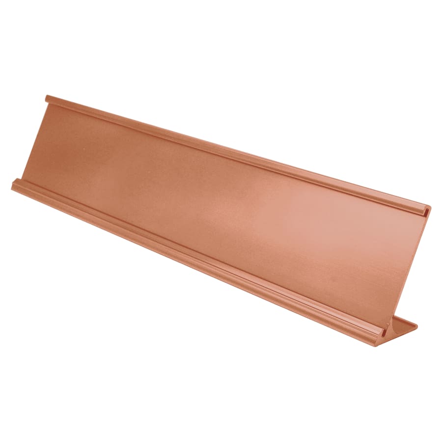 2" x 10", Polished Rose Gold, Kota Pro Aluminum Desk Holder, Fits 1/16" Thick Plastic Insert