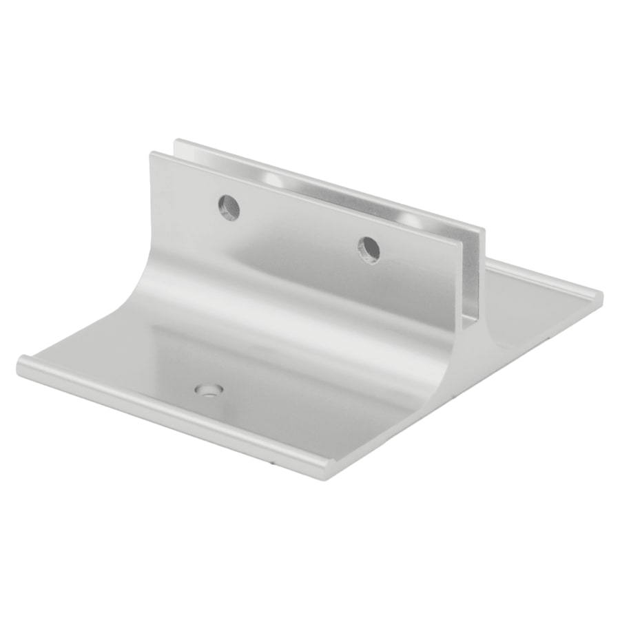 2", Polished Silver, Kota Pro Aluminum Corridor Bracket, Fits 1/8" Thick Plastic Insert