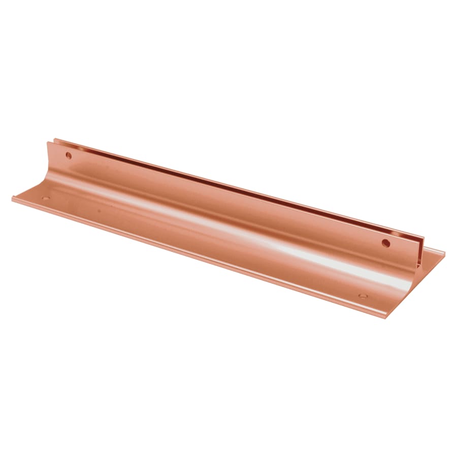 8", Polished Rose Gold, Kota Pro Aluminum Corridor Bracket, Fits 1/8" Thick Plastic Insert