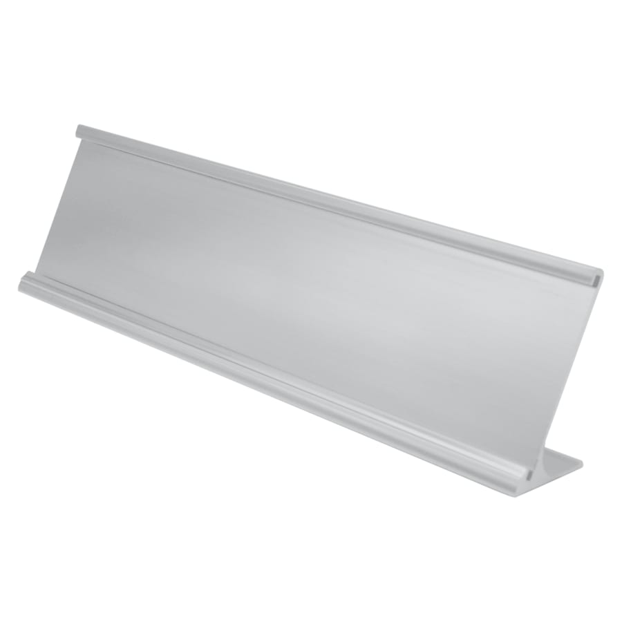 2" x 8", Polished Silver, Kota Pro Aluminum Desk Holder, Fits 1/8" Thick Plastic Insert