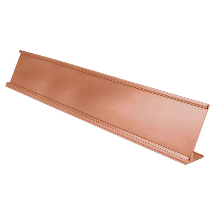 2" x 12", Polished Rose Gold, Kota Pro Aluminum Desk Holder, Fits 1/8" Thick Plastic Insert