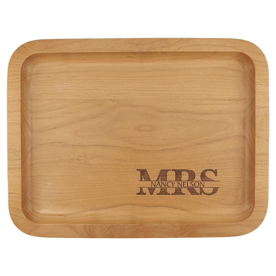 13 5/8" x 10 5/8" Alder Tray with 9" x 12" Recessed Center