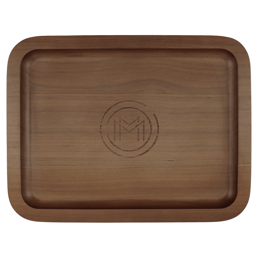 13 5/8" x 10 5/8" Walnut Tray with 9" x 12" Recessed Center