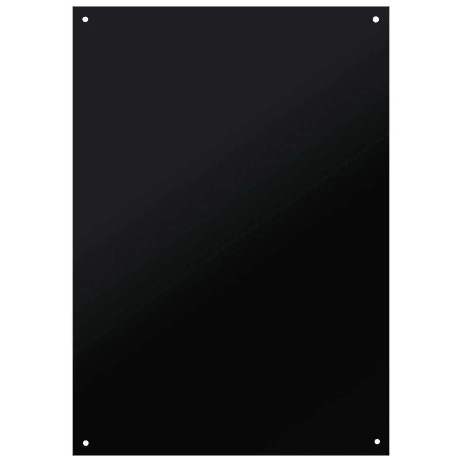 4 15/16" x 6 15/16" Black Laserable Brass Plaque Plate with Four Holes