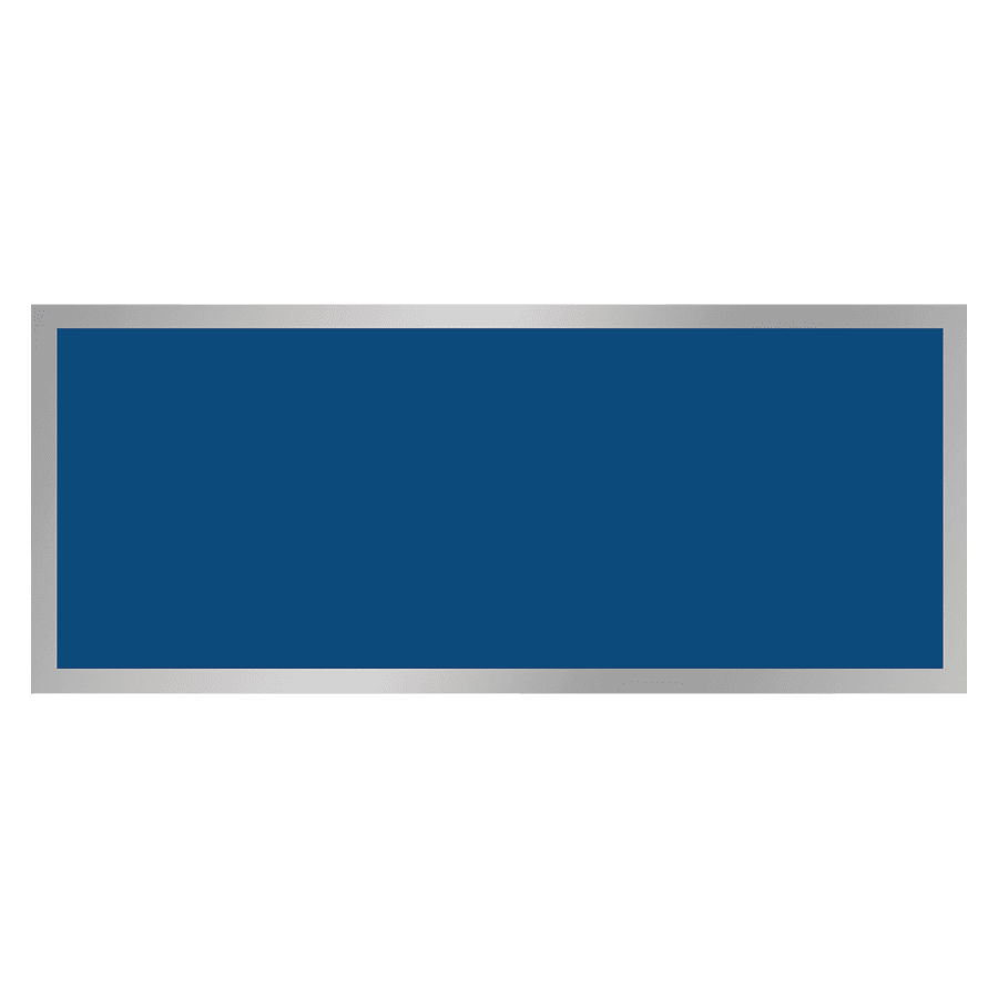 1 1/4" x 3" Laserable Aluminum Blue Plate with Silver Border
