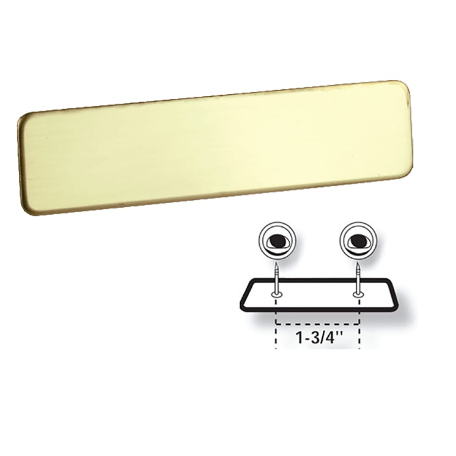 2 1/2" x 5/8" Bright Leaded Brass Name Badge Blank with Fused Posts