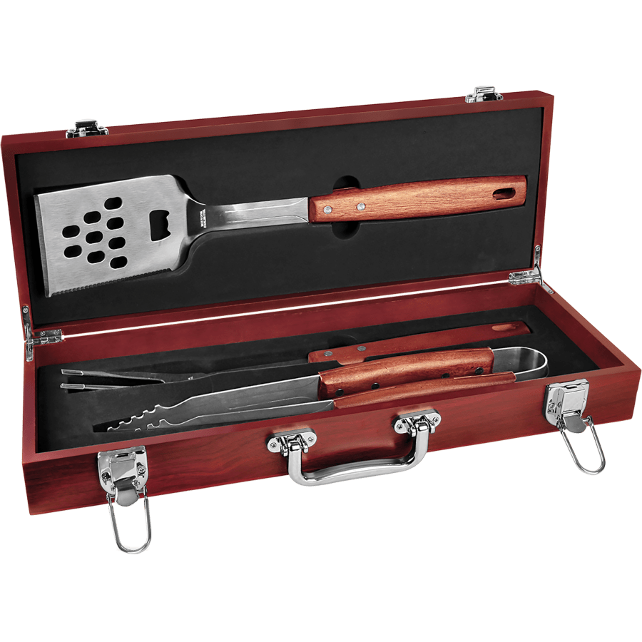 JDS BBQ03B 3-Piece Rosewood BBQ Set