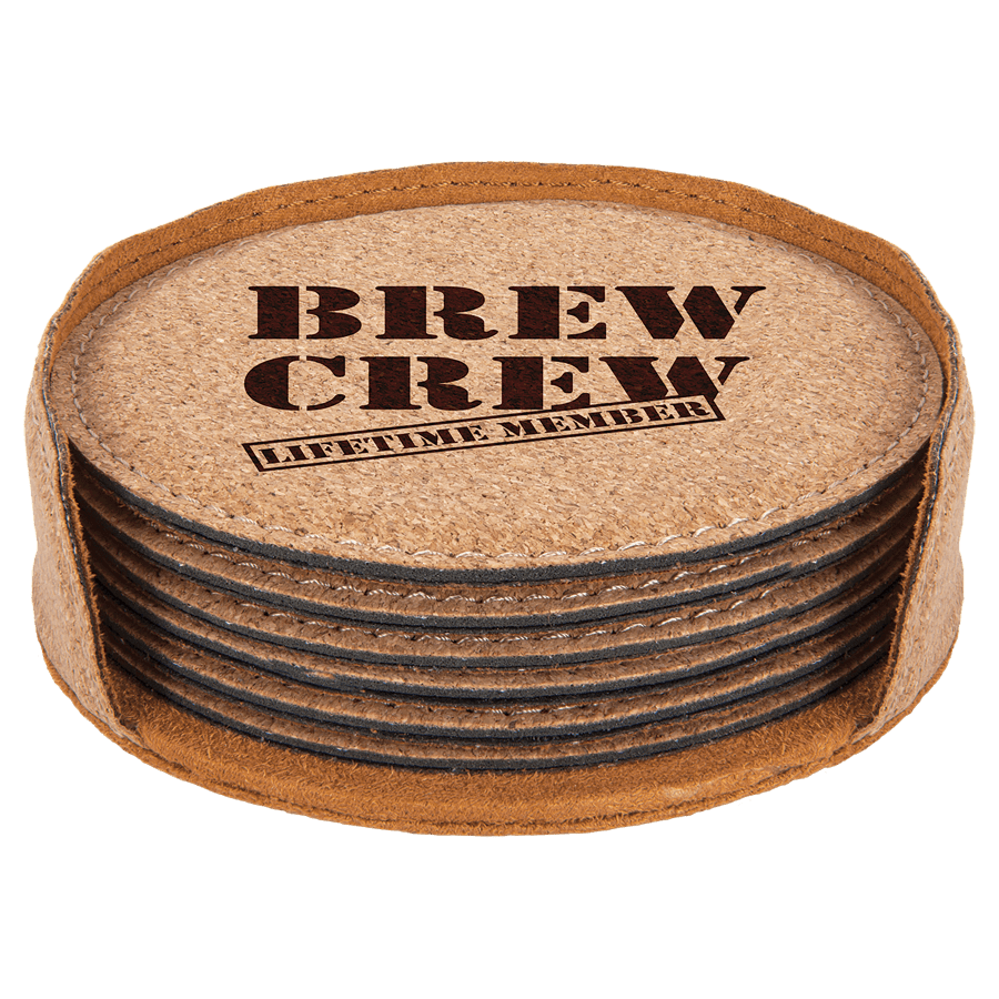 JDS GFT622 4" Round Cork 6-Coaster Set