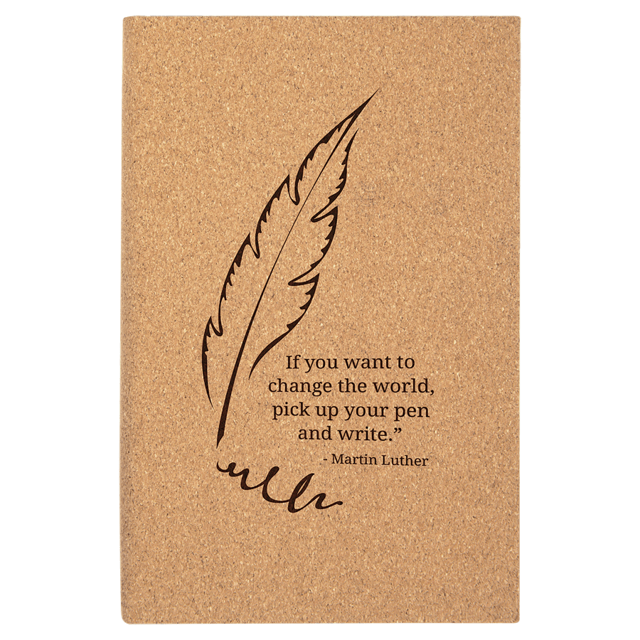 JDS GFT785 5 1/4" x 8 1/4" Cork Journal with Lined Notepad