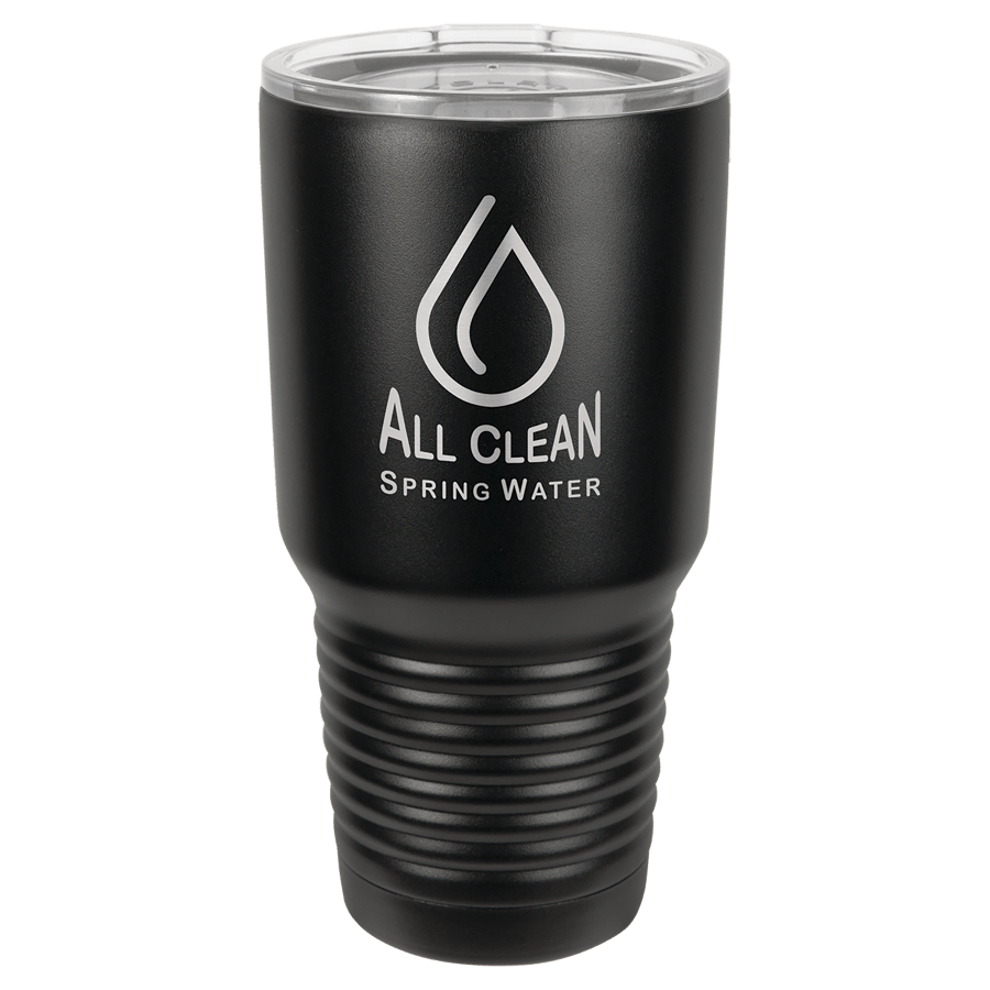 Polar Camel LTM7302 Polar Camel 30 oz. Black without Silver Ring Ringneck Tumbler with Standard Lid