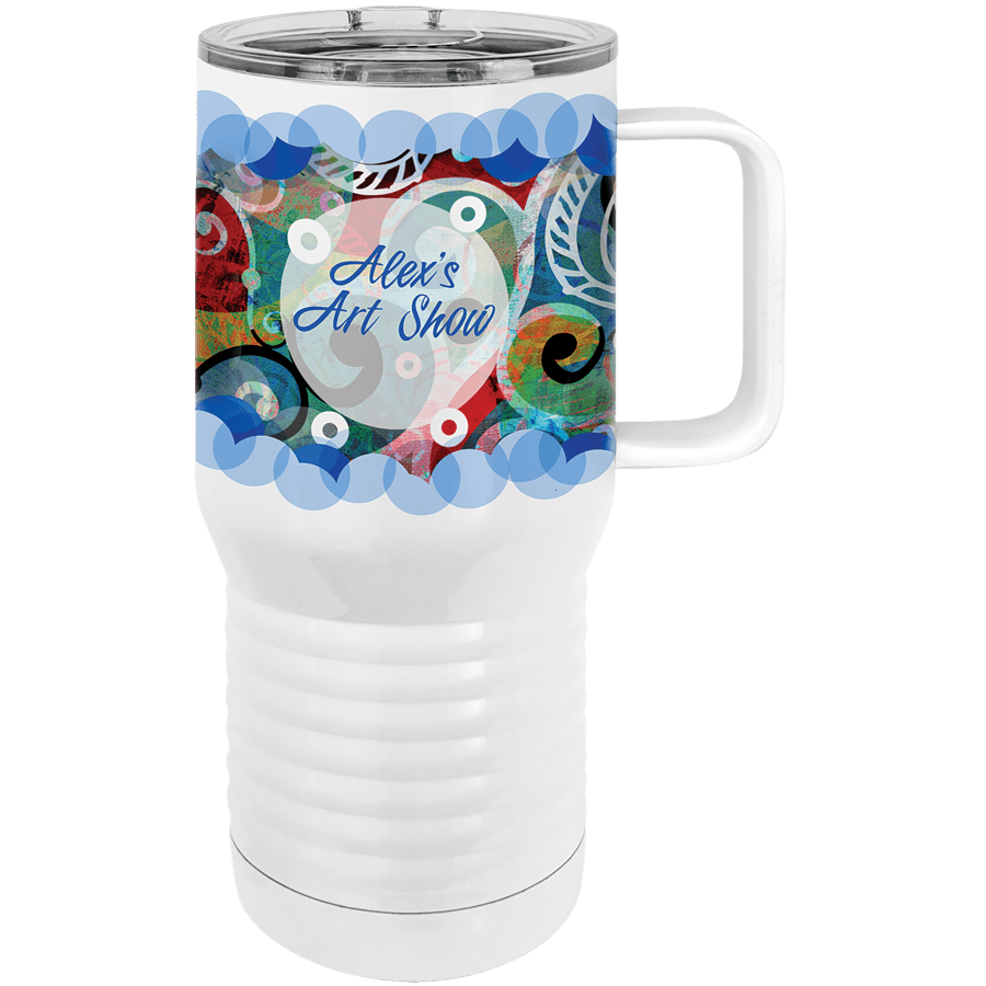Polar Camel SCM206 Sublimatable Polar Camel 20 oz. White Insulated Travel  Mug with Slider Lid