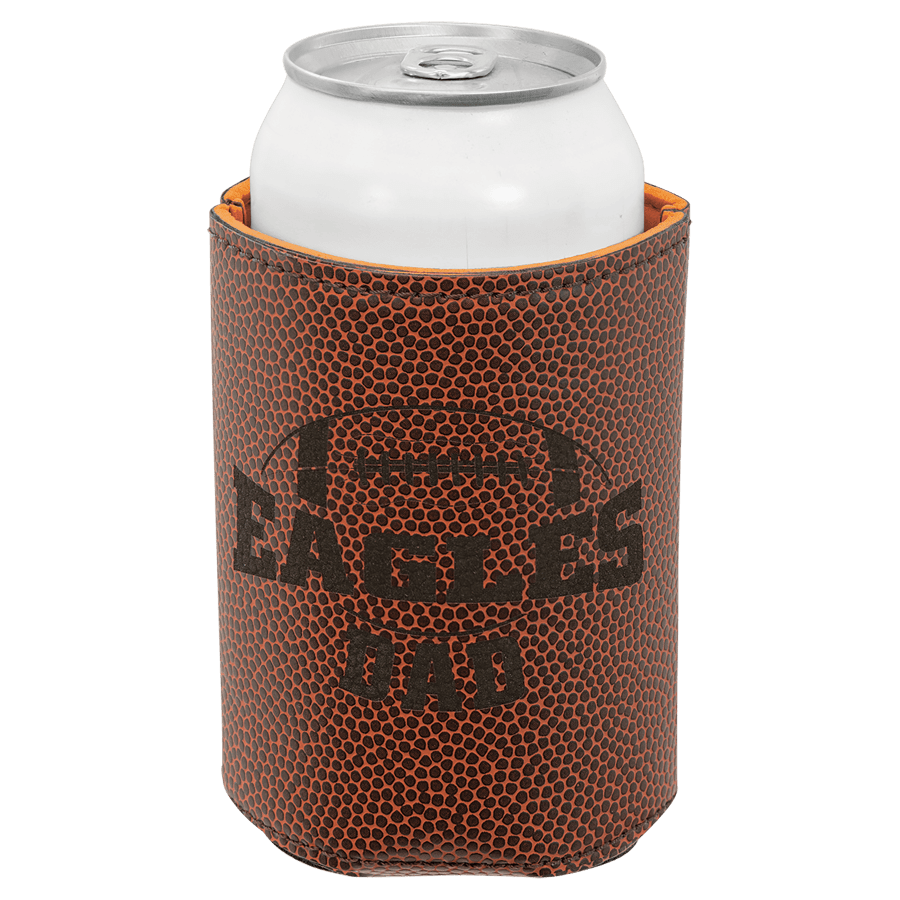 JDS GFT942 3 3/4" Football Laserable Leatherette Beverage Holder