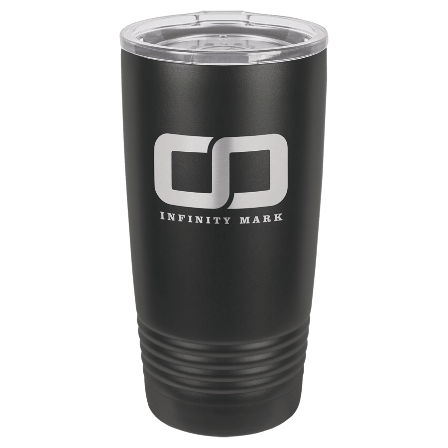 Polar Camel LTM7202 Polar Camel 20 oz. Black without Silver Ring Ringneck Tumbler with Standard Lid