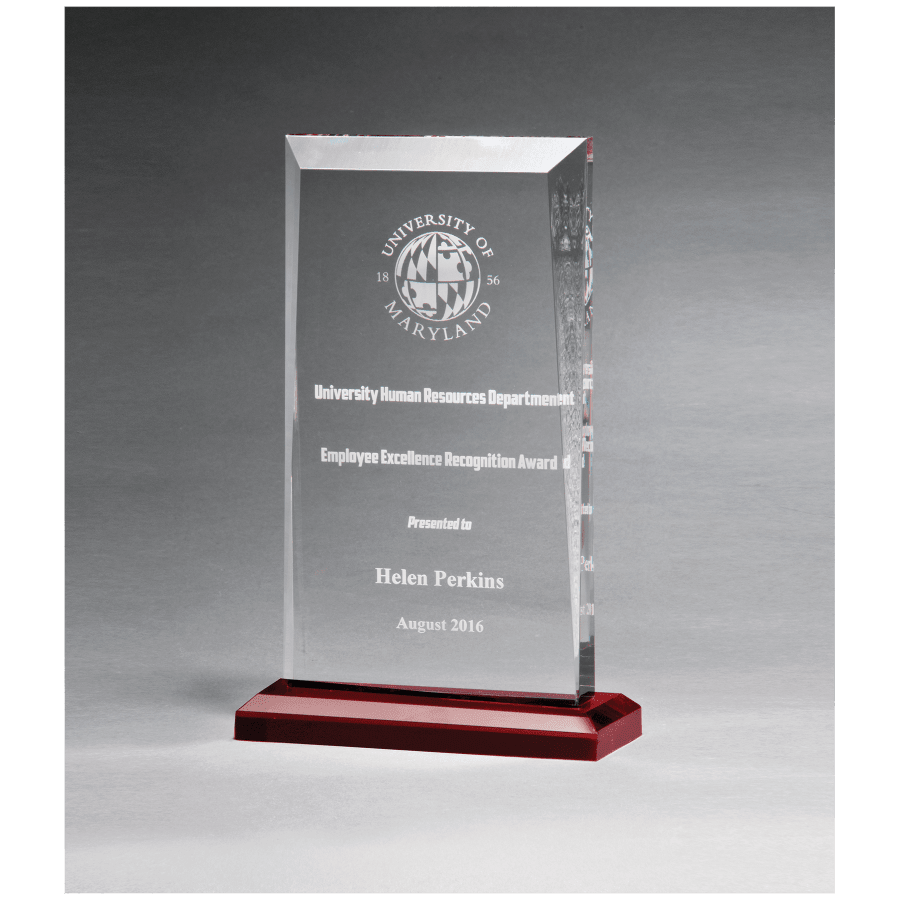 JDS A7026–A7105 6" x 9 3/4" Apex Series Acrylic Award with Highlights and Base