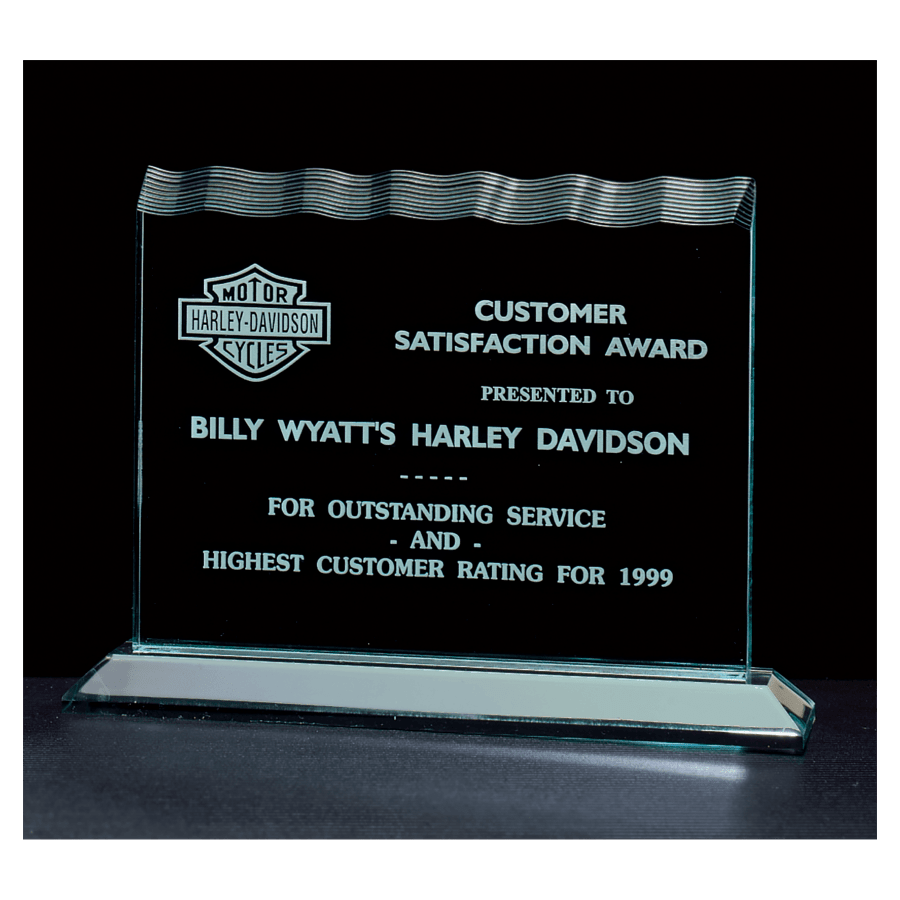 JDS A6434 9 1/2" x 7 1/4" Tidal Series Jade Acrylic Award