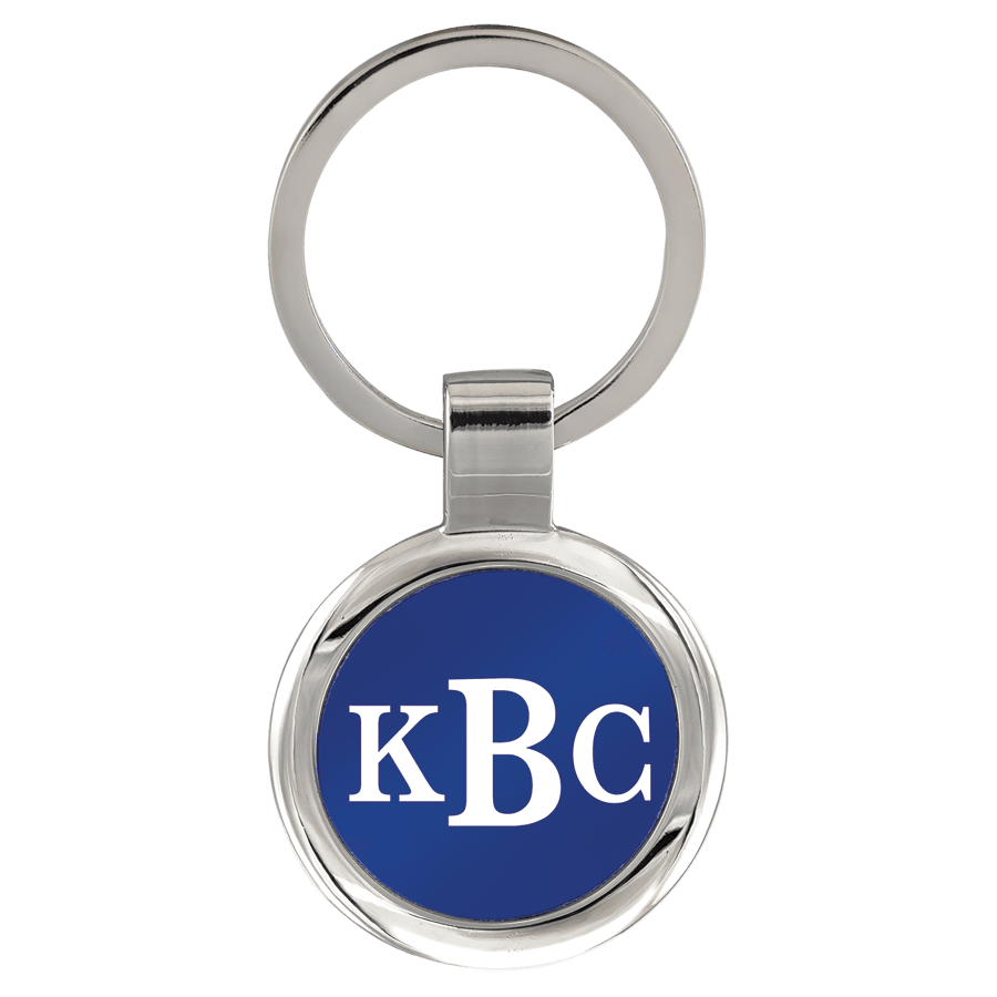 JDS GFT098 3" Blue Laserable Round Keychain