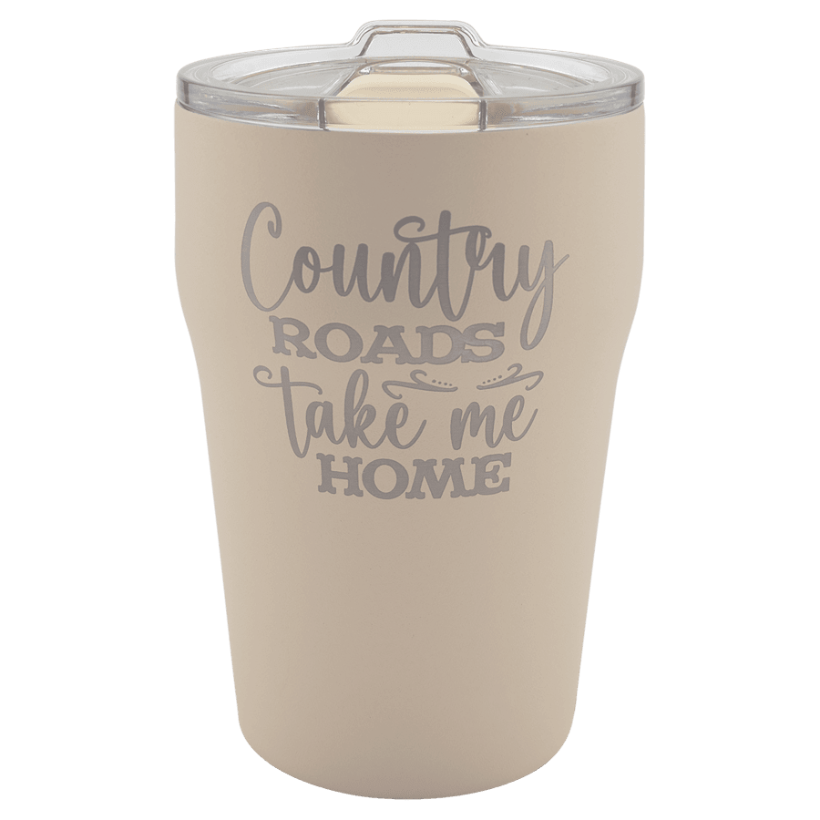 JDS LTM6507 Warm Sand 13 oz. Stackable Tumbler with Ceramic Liner and Slider Lid